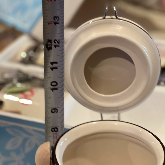 4pc hand painted locking canister jar set w/spoons - Picture 8 of 16